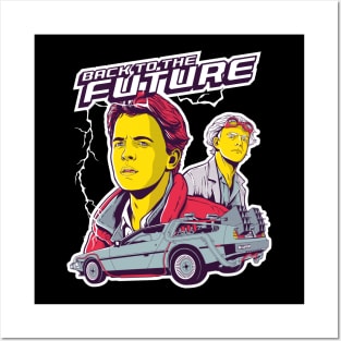 Marty and Doc Delorean Posters and Art